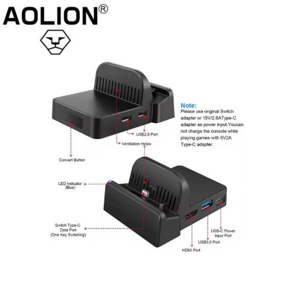Aolion AL-DN600 Mini Portable Dock for Nintendo Switch