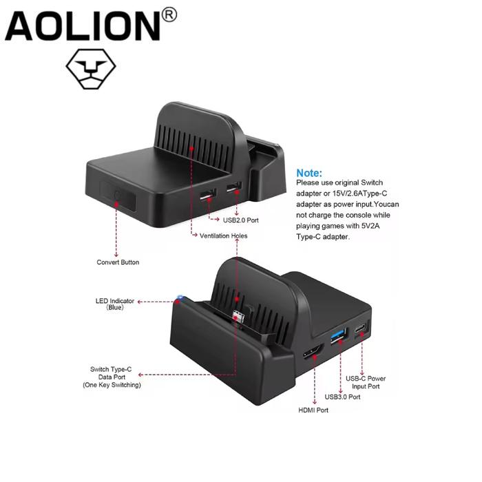 Aolion AL-DN600 Mini Portable Dock for Nintendo Switch - Image 2