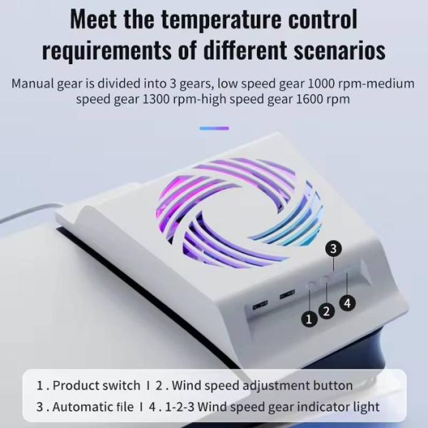 Aolion AL-P5272 RGB Cooling Fan for PS5