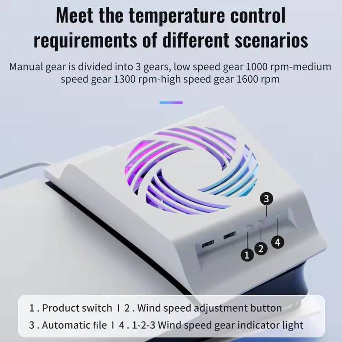 Aolion AL-P5272 RGB Cooling Fan for PS5 - Image 3