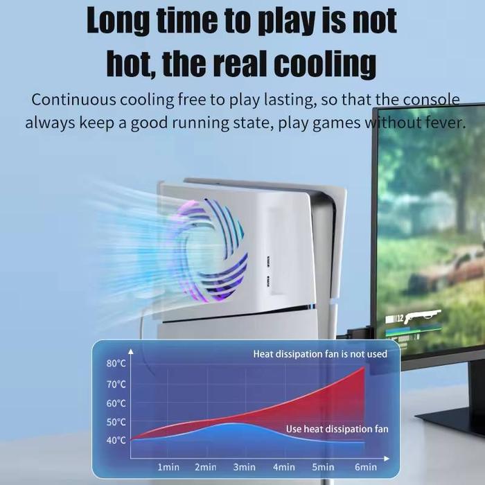 Aolion AL-P5272 RGB Cooling Fan for PS5 - Image 4